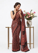 Load image into Gallery viewer, Latest Beautiful Premium Digital Print Floral Georgette Saree
