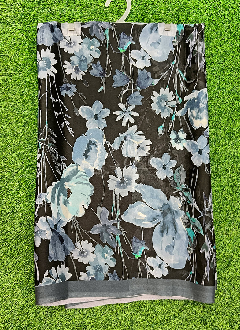 Latest Beautiful Premium Digital Print Floral Georgette Saree