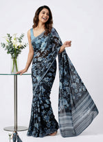 Load image into Gallery viewer, Latest Beautiful Premium Digital Print Floral Georgette Saree