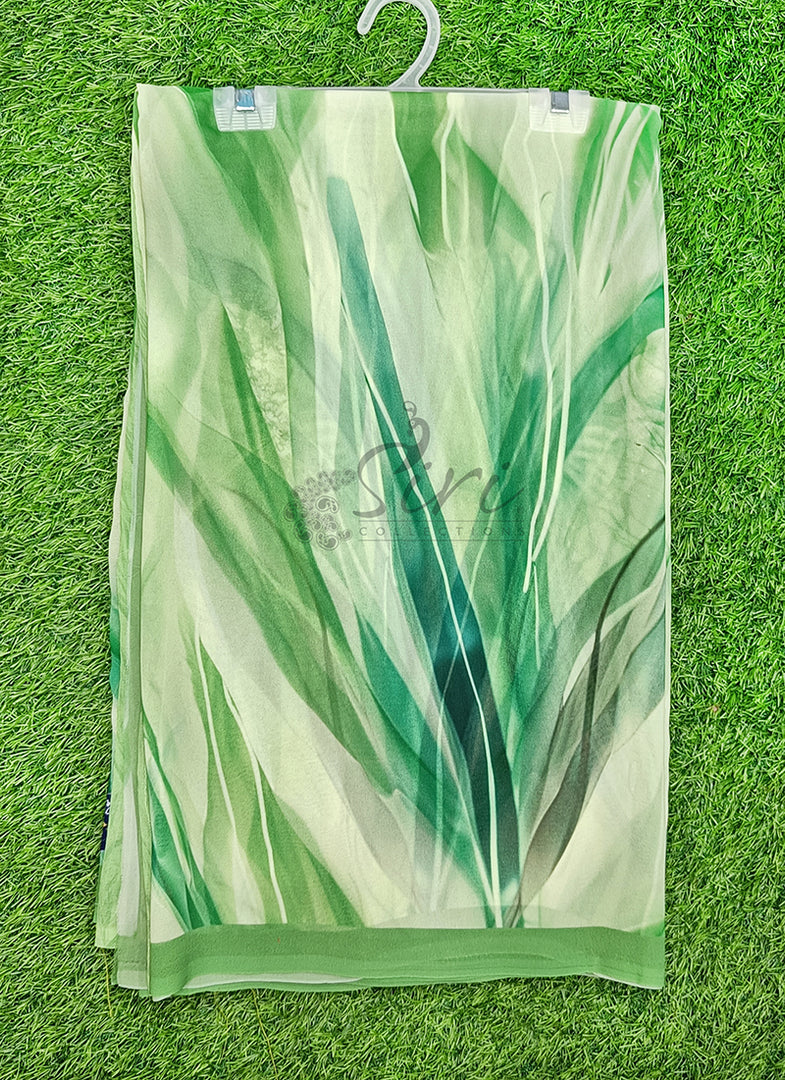 Latest Beautiful Digital Print Floral Georgette Saree