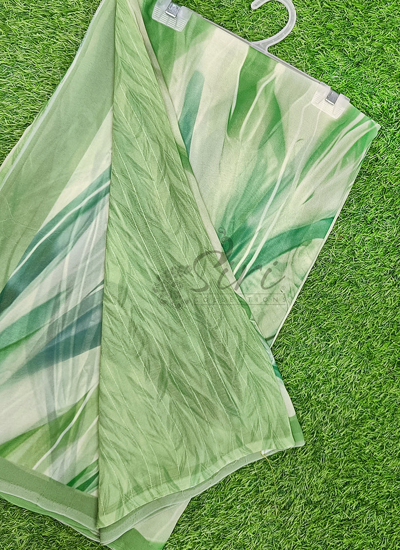Latest Beautiful Digital Print Floral Georgette Saree