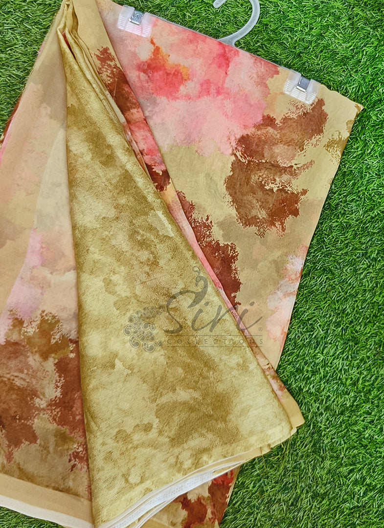 Latest Beautiful Digital Print Floral Georgette Saree