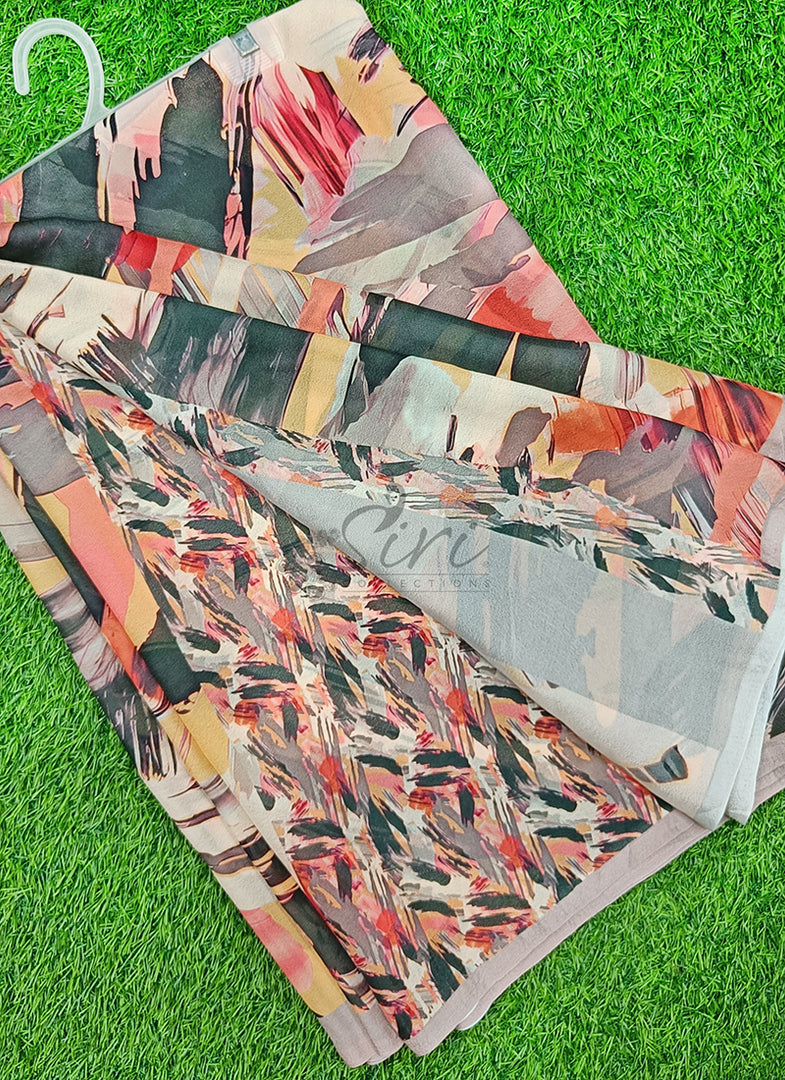 Latest Trendyl Digital Print Floral Georgette Saree