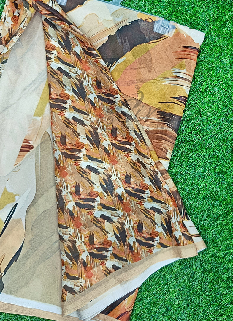 Latest Trendy Digital Print Floral Georgette Saree