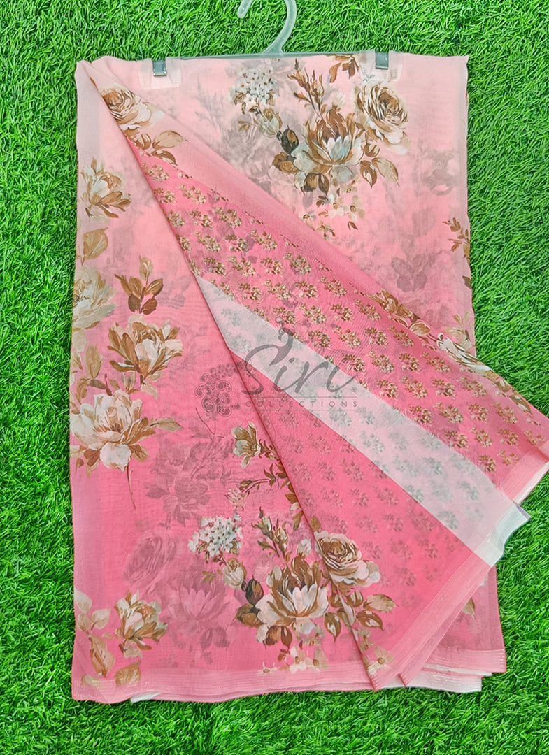 Latest Trendy Digital Print Floral Georgette Saree