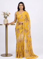 Load image into Gallery viewer, Latest Trendy Digital Print Floral Georgette Saree