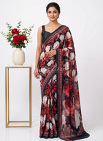 Load image into Gallery viewer, Latest Trendy Digital Print Floral Georgette Saree