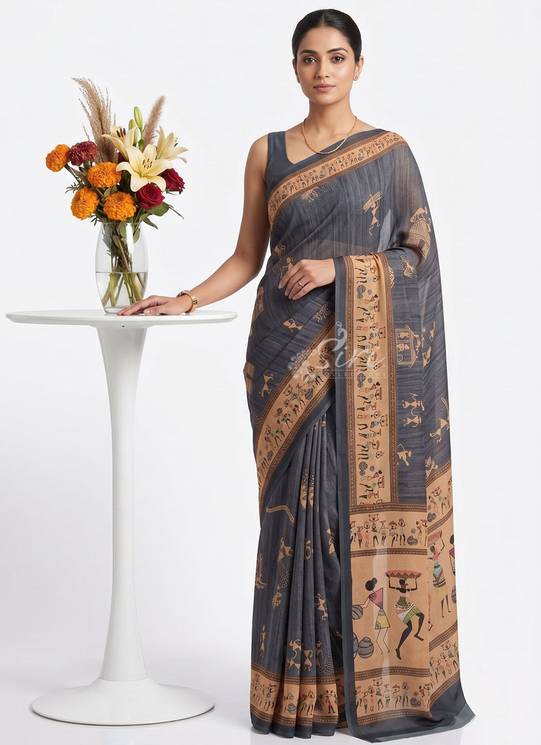Latest Trendyl Digital Print Floral Georgette Saree
