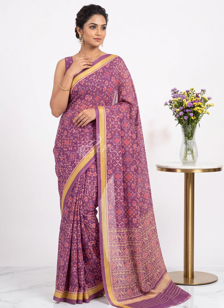 Latest Digital Print Crepe Georgette Saree with Blouse