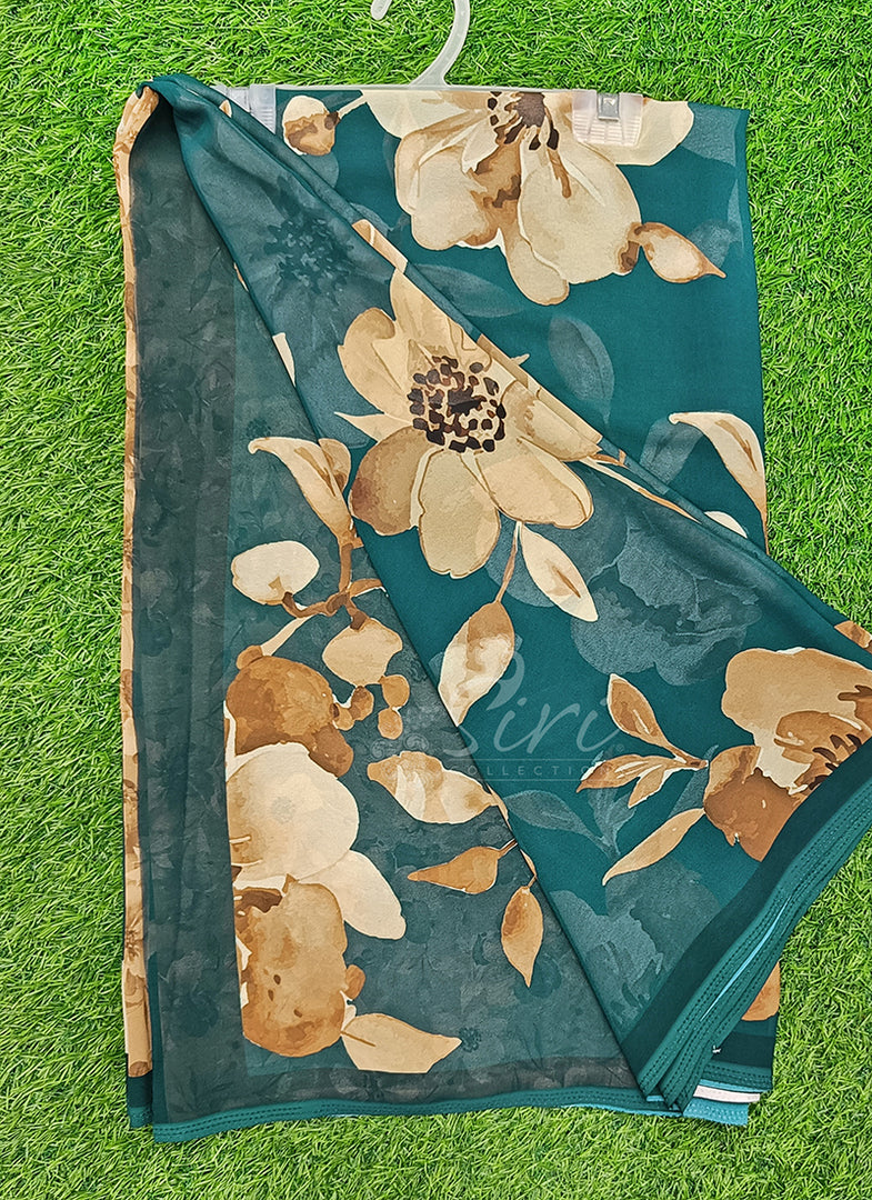Latest Premium Digital Print Floral Georgette Saree with Blouse