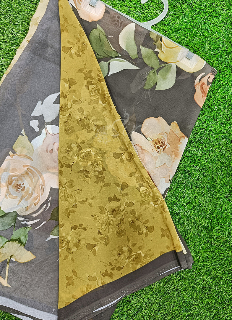 Latest Premium Digital Print Floral Georgette Saree with Blouse