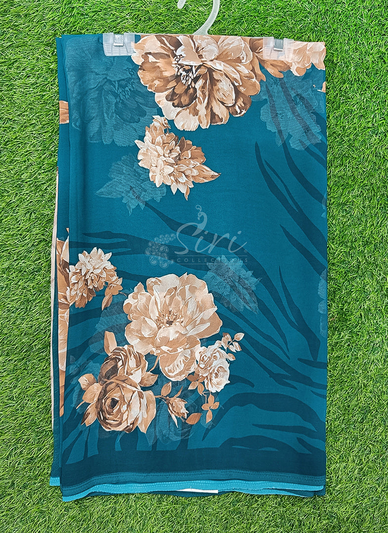 Latest Premium Digital Print Floral Georgette Saree with Blouse