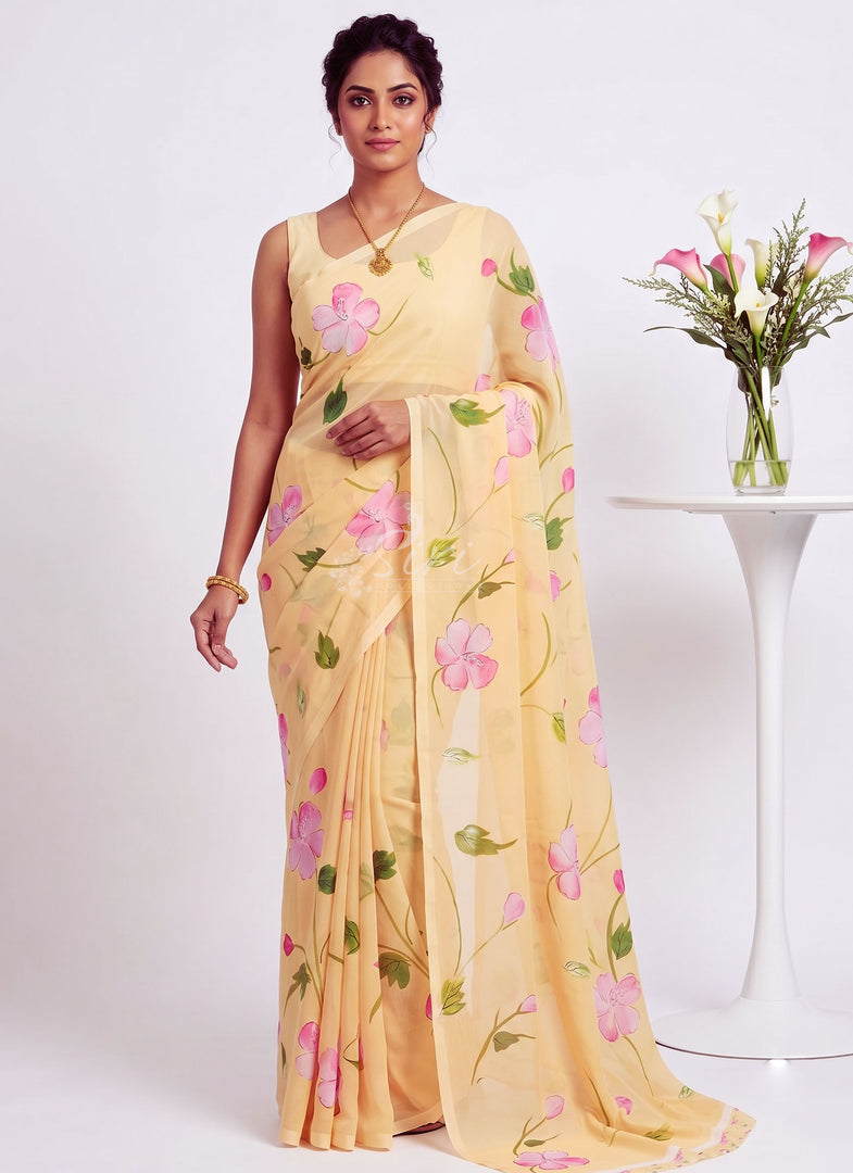Latest Trendy Digital Print Floral Georgette Saree