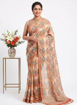 Load image into Gallery viewer, Latest Trendy Digital Print Floral Crepe Georgette Saree