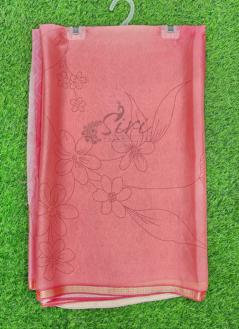 Latest Premium Digital Print Floral Georgette Saree with Blouse