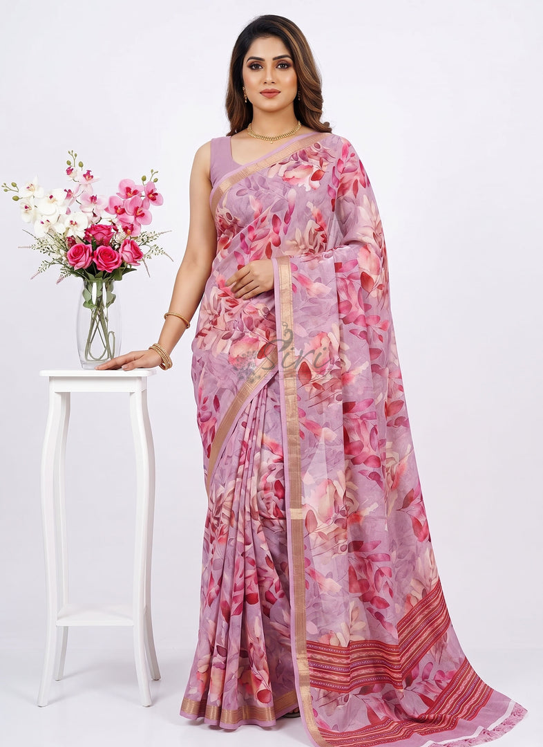 Siri Collections Premium Digital Print Georgette Saree with Blouse