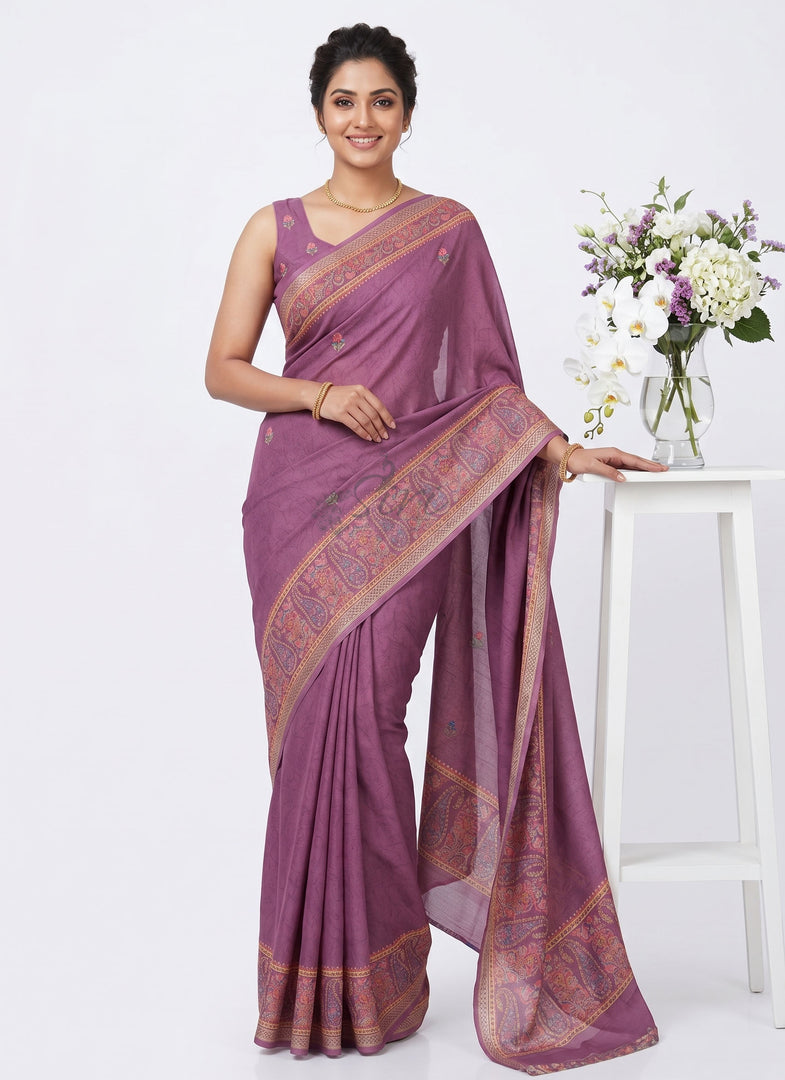 Siri Collections Premium Digital Print Georgette Saree with Blouse