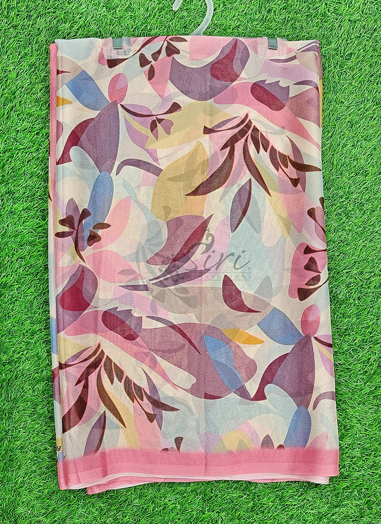 Latest Beautiful Digital Print Crepe Georgette Saree