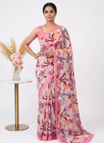 Load image into Gallery viewer, Latest Beautiful Digital Print Crepe Georgette Saree