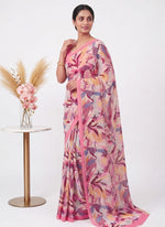 Load image into Gallery viewer, Latest Beautiful Digital Print Crepe Georgette Saree