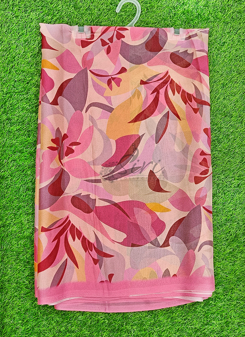 Latest Beautiful Digital Print Crepe Georgette Saree