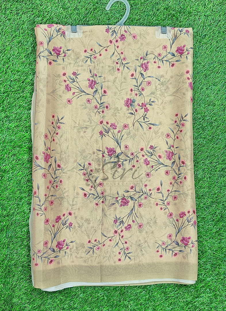 Latest Beautiful Digital Print Crepe Georgette Saree