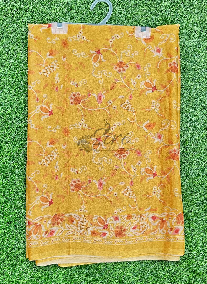Latest Beautiful Digital Print Crepe Georgette Saree