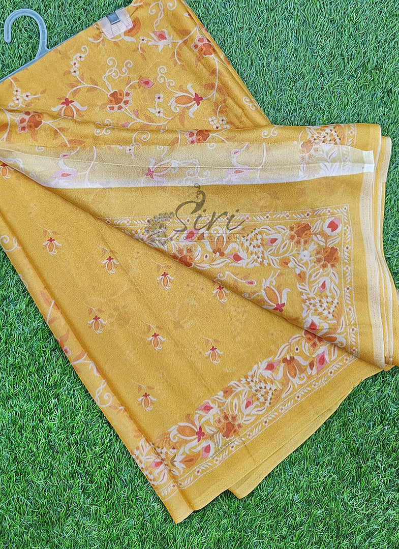 Latest Beautiful Digital Print Crepe Georgette Saree