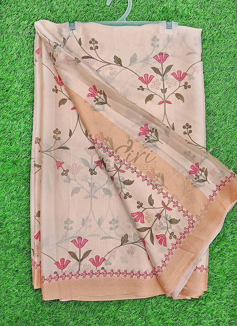 Latest Beautiful Digital Print Crepe Georgette Saree