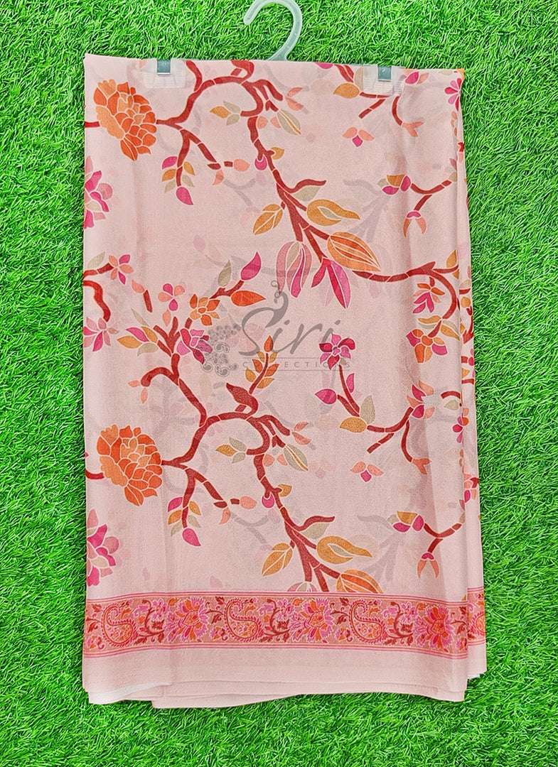 Latest Beautiful Digital Print Crepe Georgette Saree