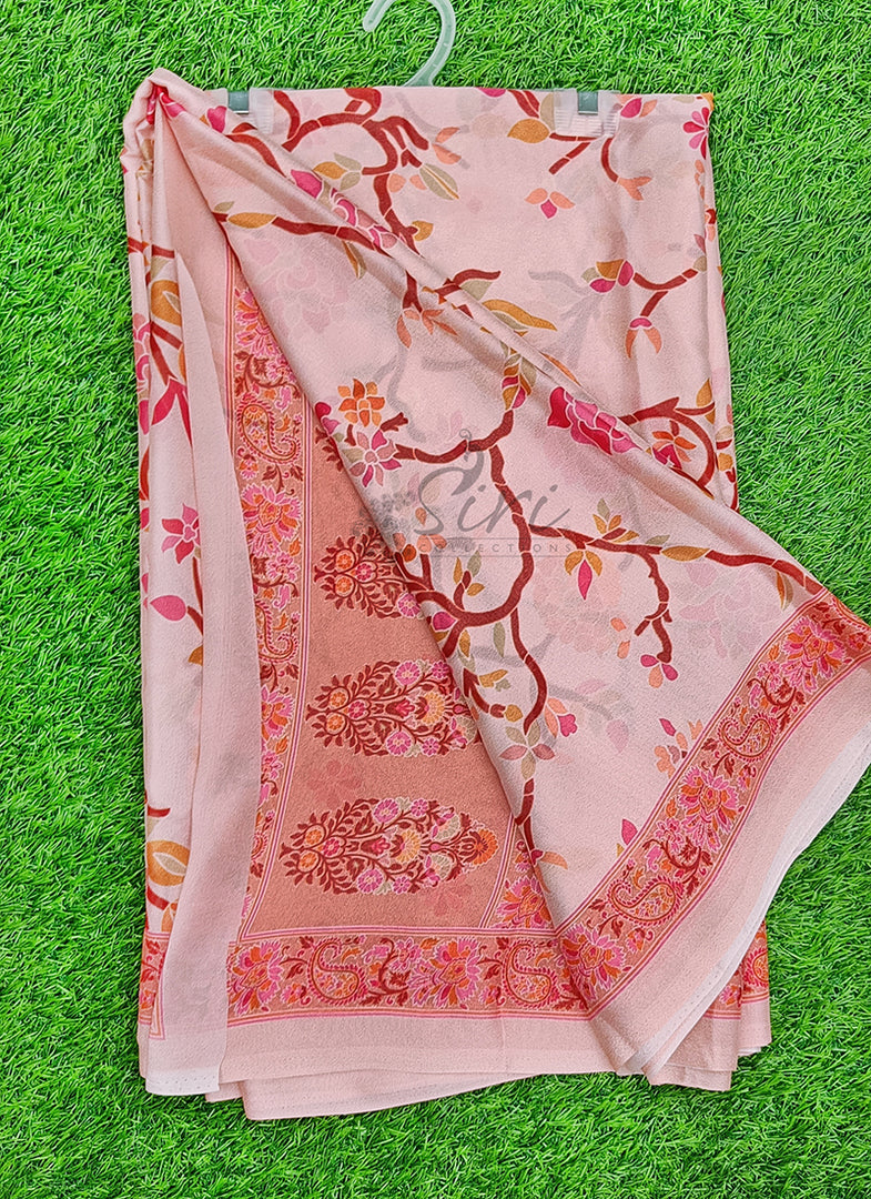 Latest Beautiful Digital Print Crepe Georgette Saree