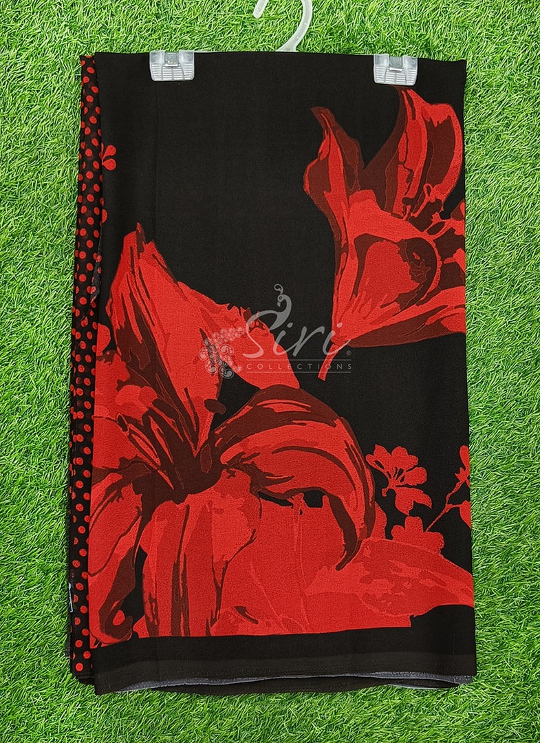 Trendy Beautiful Digital Print Georgette Saree