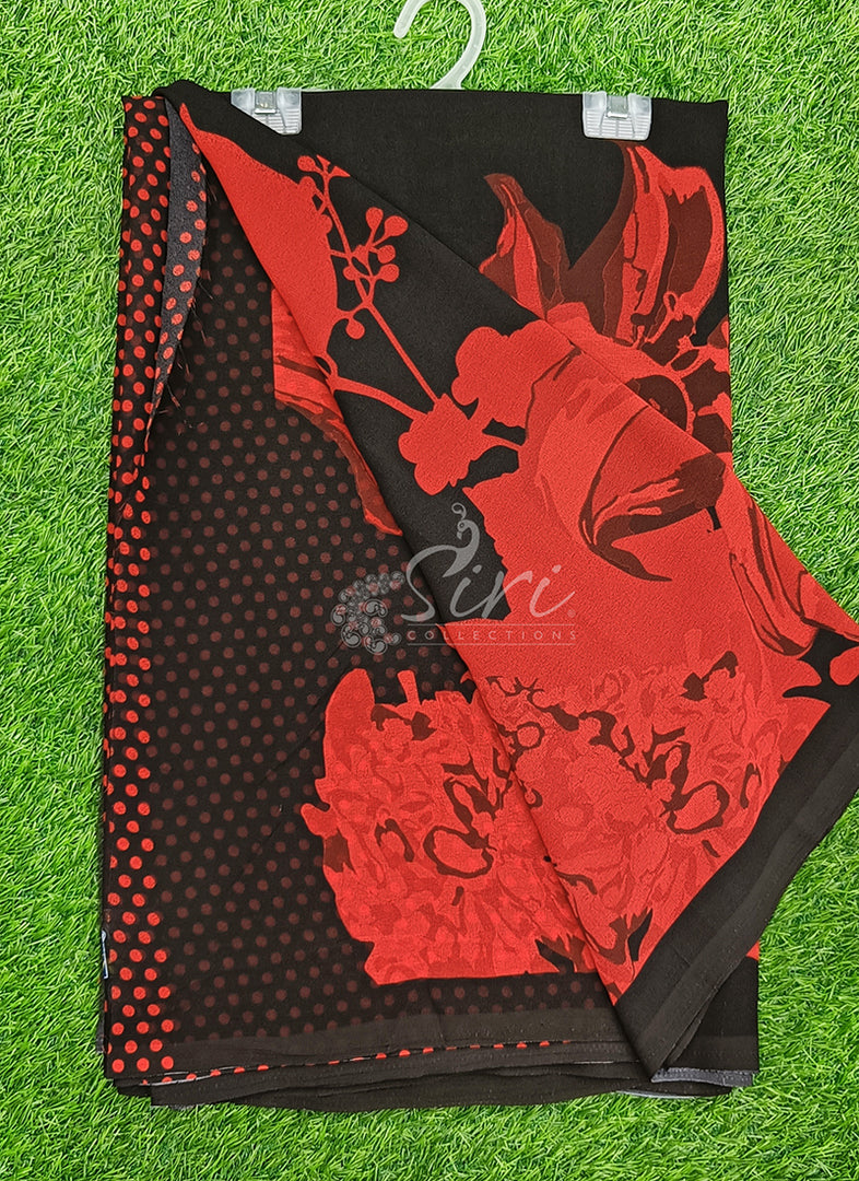 Trendy Beautiful Digital Print Georgette Saree