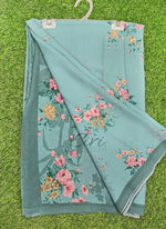 Load image into Gallery viewer, Trendy Floral Digital Print Georgette Saree