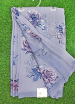 Load image into Gallery viewer, Trendy Floral Digital Print Georgette Saree