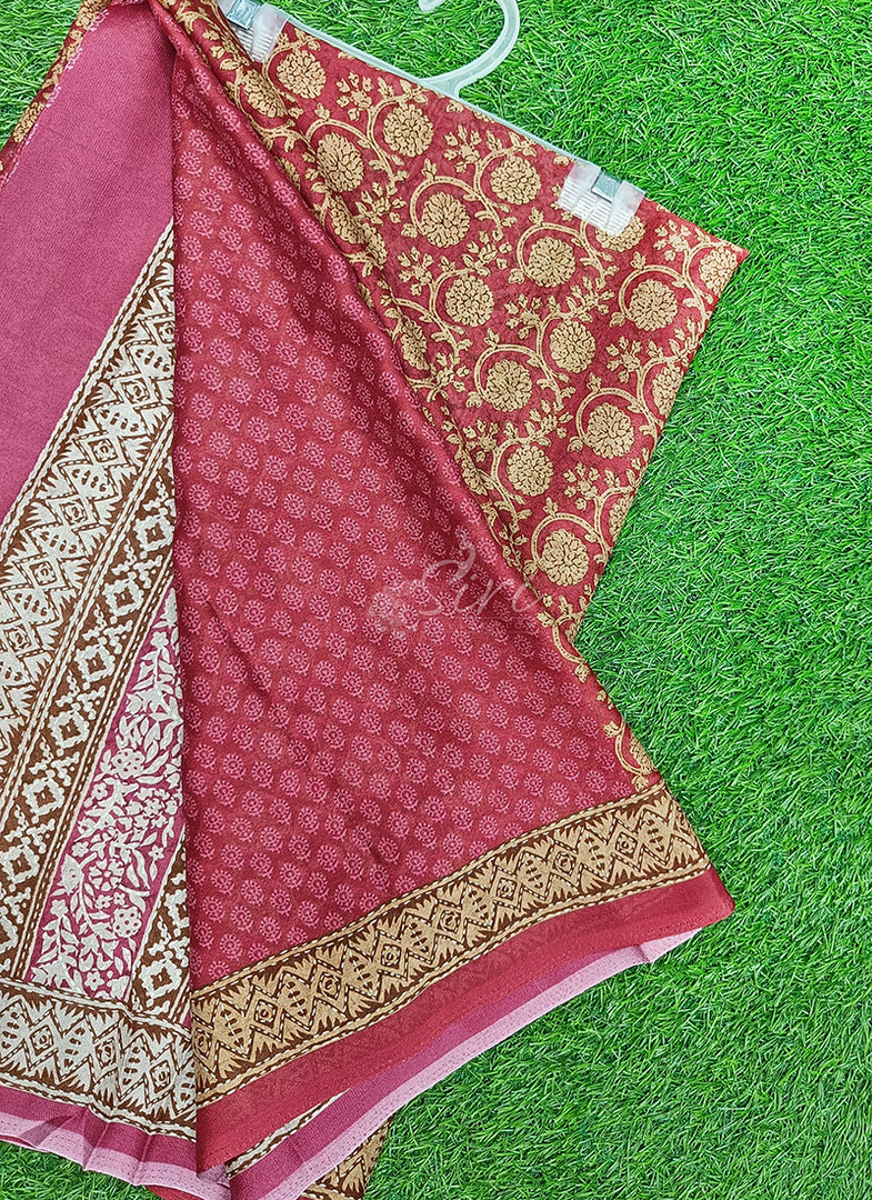 Trendy Floral Digital Print Crepe Georgette Saree