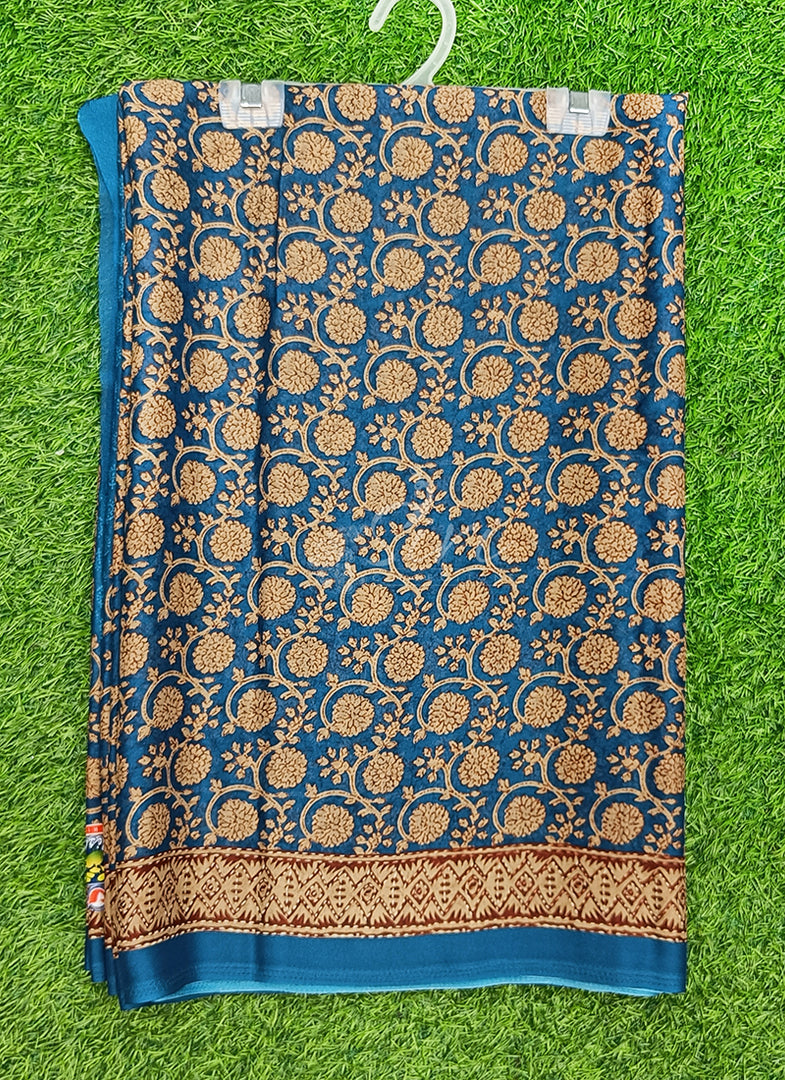 Trendy Floral Digital Print Crepe Georgette Saree