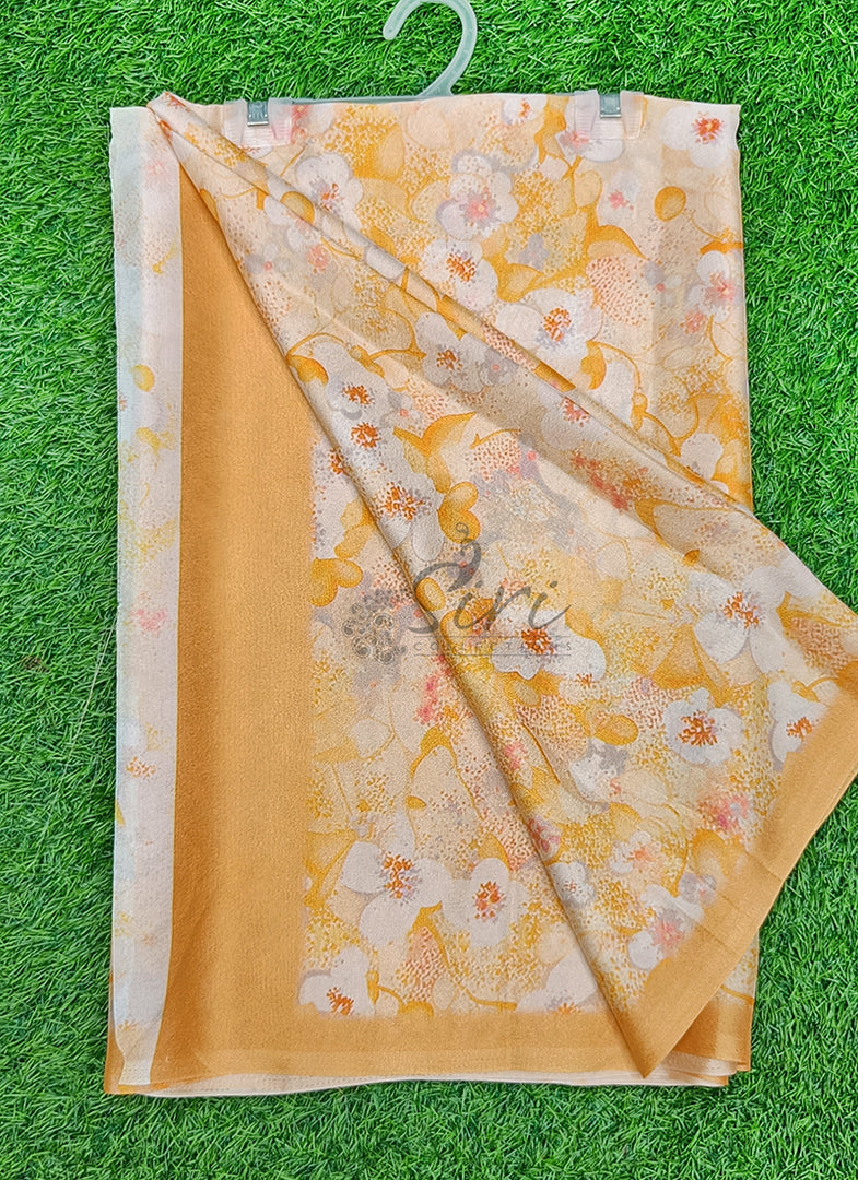 Latest Beautiful Digital Print Crepe Georgette Saree