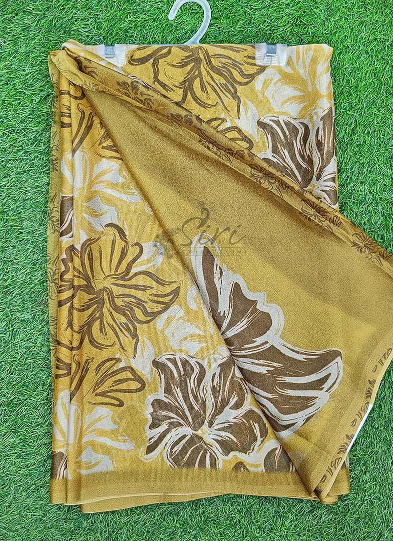 Latest Beautiful Digital Print Crepe Georgette Saree