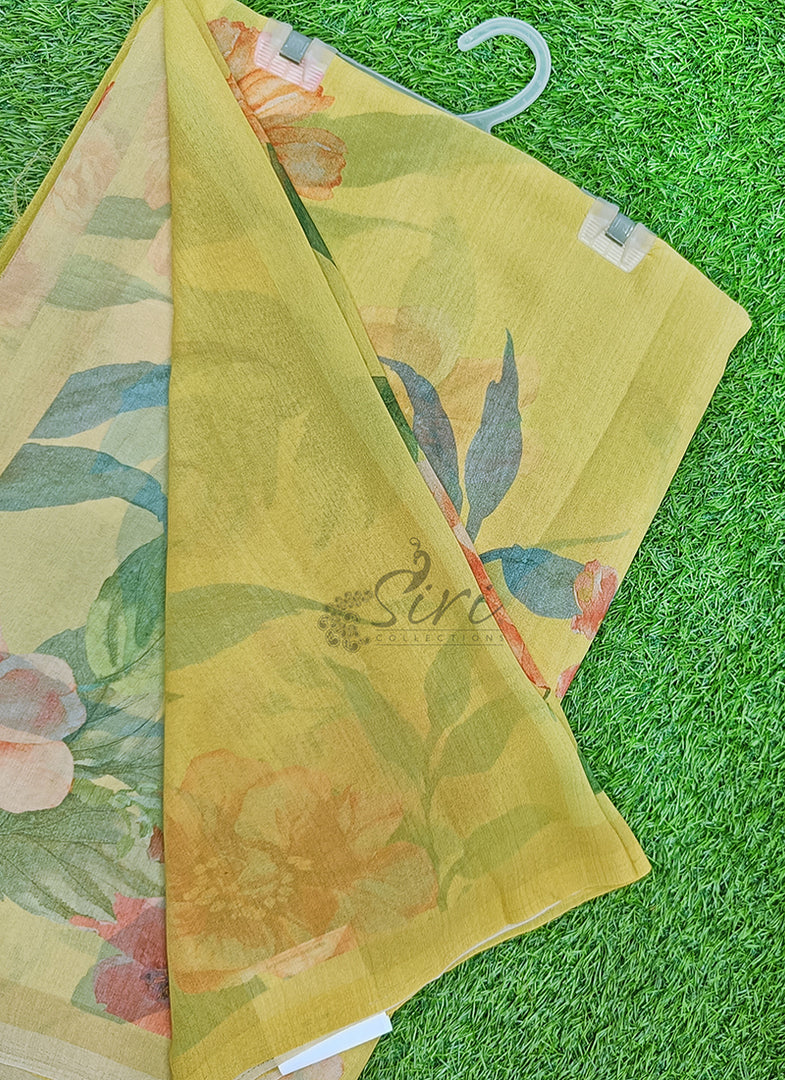 Latest Beautiful Digital Print Floral Georgette Saree
