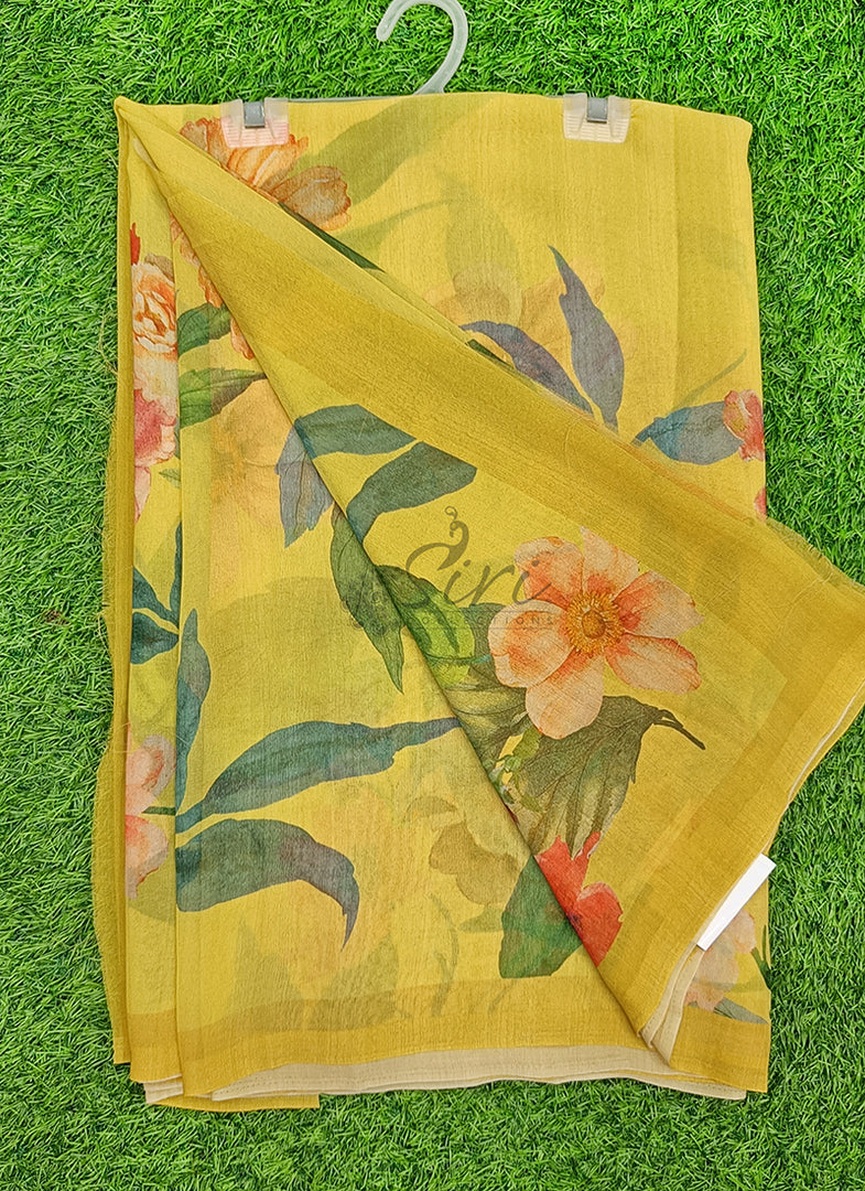 Latest Beautiful Digital Print Floral Georgette Saree