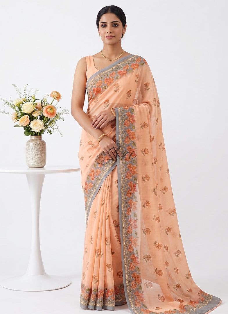 Latest Beautiful Premium Digital Print Crepe Georgette Saree