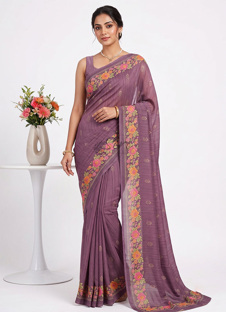 Latest Beautiful Premium Digital Print Crepe Georgette Saree