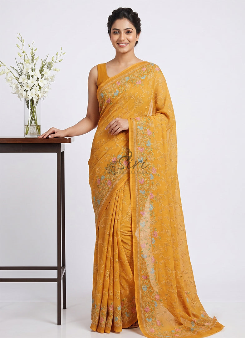 Latest Beautiful Premium Digital Print Crepe Georgette Saree