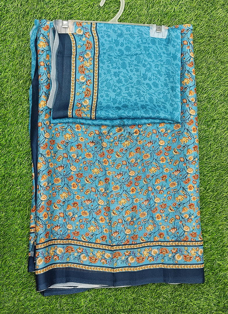 Latest Beautiful Premium Digital Print Crepe Georgette Saree