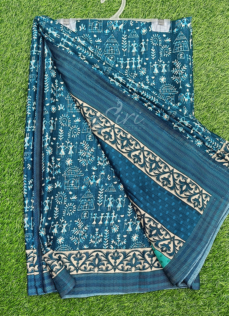 Latest Beautiful Premium Digital Print Crepe Georgette Saree