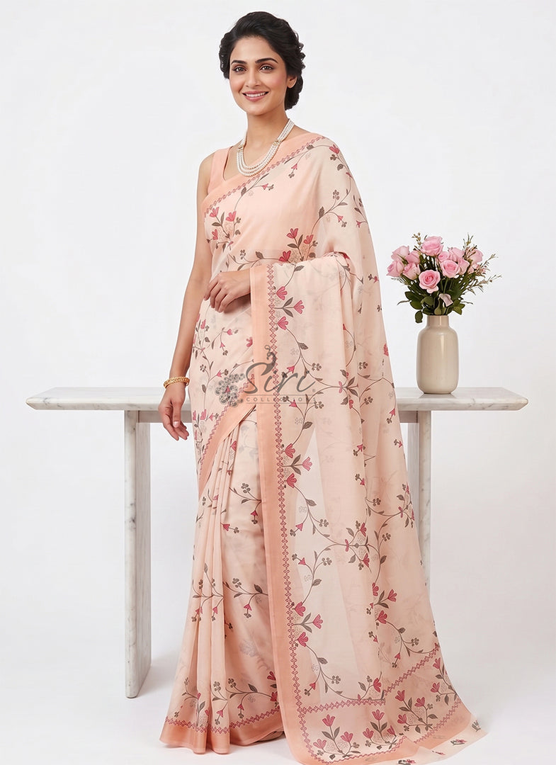 Siri Collections Latest Digital Print Crepe Georgette Saree