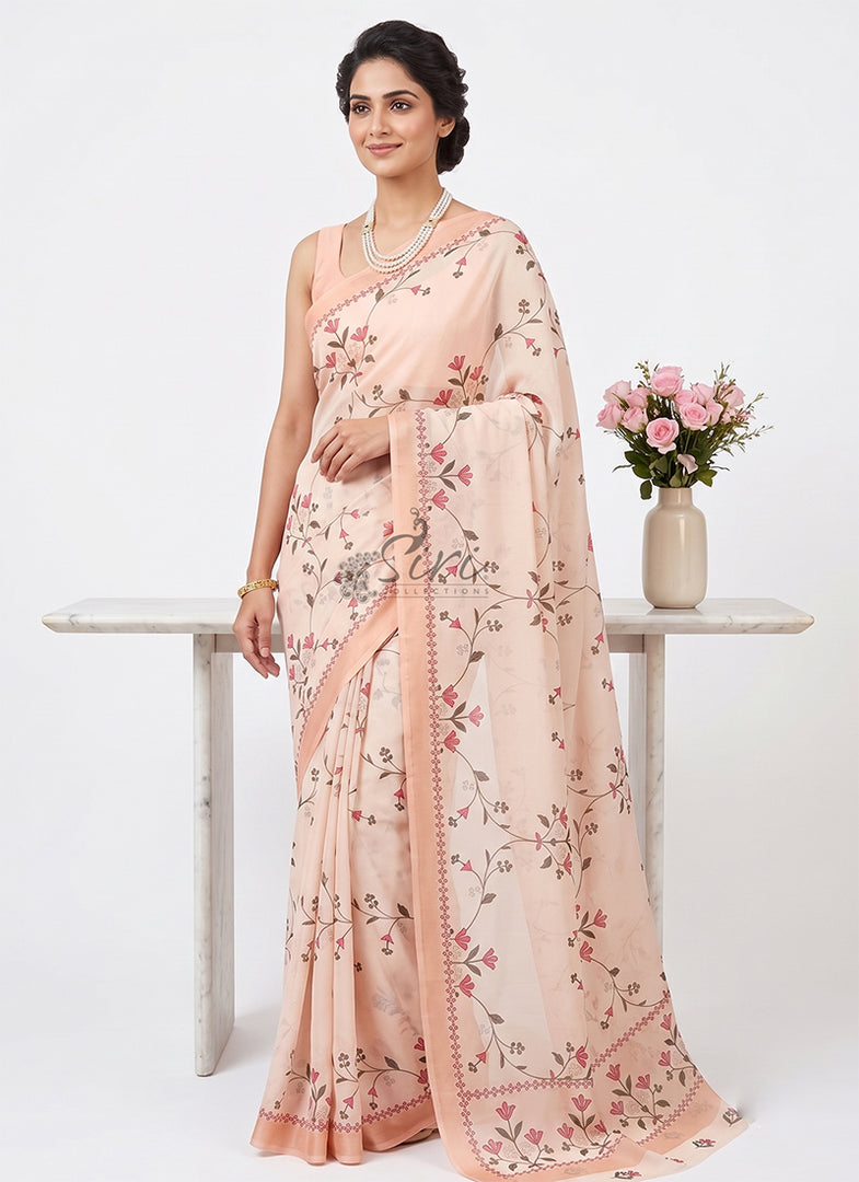 Siri Collections Latest Digital Print Crepe Georgette Saree