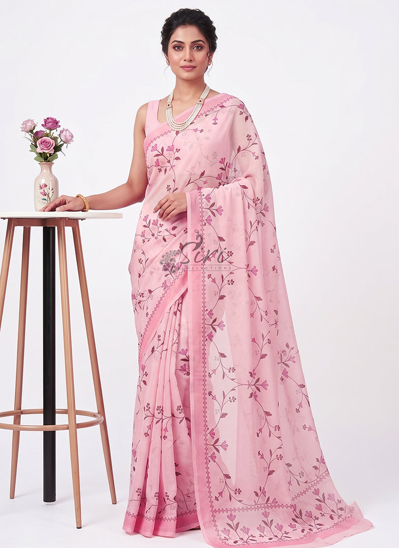 Siri Collections Latest Digital Print Crepe Georgette Saree