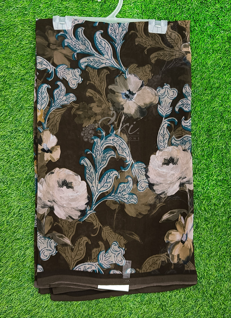 Latest Beautiful Digital Print Floral Georgette Saree